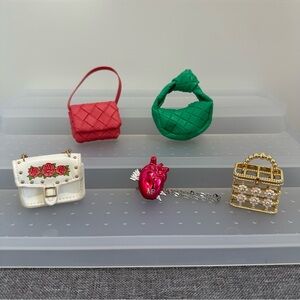 Mini Brands Purse Lot Green Pink Gold Floral Lot of 5